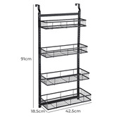Amber &amp; Fern 4 Tier Grayson Steel Over-the-Door Shower Caddy