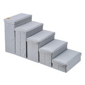 Amber &amp; Fern Trixie 5 Step Foldable Pet Stairs with Storage