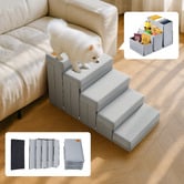 Amber &amp; Fern Trixie 5 Step Foldable Pet Stairs with Storage