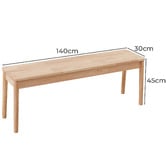 Amber &amp; Fern 3 Seater Danish Rubberwood Dining Bench