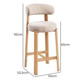 Amber &amp; Fern 65cm Cecil I Chenille Bar Stools