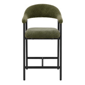 Amber &amp; Fern 65cm Green &amp; Black Palmera Velvet Bar Stools