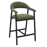 Amber &amp; Fern 65cm Green &amp; Black Palmera Velvet Bar Stools