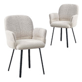 Amber &amp; Fern Tove Chenille Dining Chairs with Arms