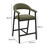 Amber &amp; Fern 65cm Green &amp; Black Palmera Velvet Bar Stools