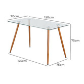 Amber &amp; Fern Brixton Glass Dining Table