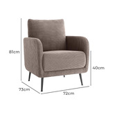 Amber &amp; Fern Eva Corduroy Velvet Armchair