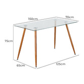 Amber &amp; Fern Brixton Glass Dining Table