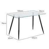 Amber &amp; Fern Brixton Glass Dining Table