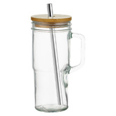 Amber &amp; Fern 650ml Jeevan To-Go Glass Bottles with Lid &amp; Straw