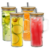 Amber &amp; Fern 650ml Jeevan To-Go Glass Bottles with Lid &amp; Straw