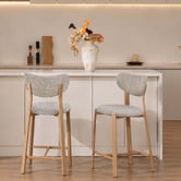 Amber &amp; Fern 65cm Laurent Chenille Bar Stools