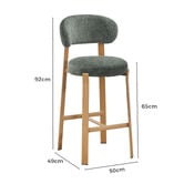 Amber &amp; Fern 65cm Cecil I Chenille Bar Stools