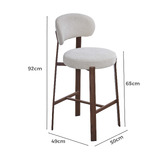Amber &amp; Fern 65cm Cecil II Chenille Bar Stools