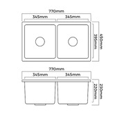 Arbour &amp; Nook Bowen 770mm Double Granite Kitchen Sink