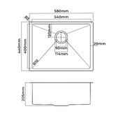 Arbour &amp; Nook Parker 380mm Stainless Steel Kitchen Sink