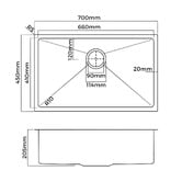 Arbour &amp; Nook Parker 700mm Stainless Steel Kitchen Sink