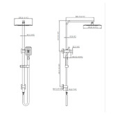 Arbour &amp; Nook Lia 250mm Square Twin Shower
