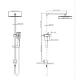 Arbour &amp; Nook Lia 250mm Square Twin Shower Mixer Set