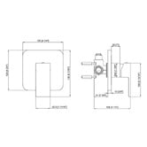 Arbour &amp; Nook Lia 250mm Square Twin Shower Mixer Set