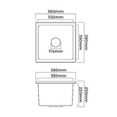 Arbour &amp; Nook Bowen 380mm Single Granite Kitchen Sink