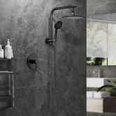 Arbour &amp; Nook Declan Round Short Twin Shower Mixer Set