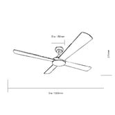 Arbour &amp; Nook Hodson 132cm AC Ceiling Fan with Remote Control
