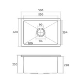Arbour &amp; Nook Izel 590mm Single Kitchen Sink &amp; Mixer