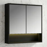 Arbour &amp; Nook Meriden 750mm LED Mirrored Shaving Cabinet with Open Shelf