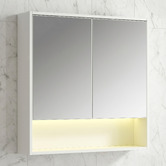 Arbour &amp; Nook Meriden 750mm LED Mirrored Shaving Cabinet with Open Shelf