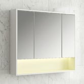 Arbour &amp; Nook Meriden 900mm LED Mirrored Shaving Cabinet with Open Shelf