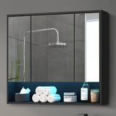Arbour &amp; Nook Meriden 900mm LED Mirrored Shaving Cabinet with Open Shelf