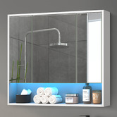 Arbour &amp; Nook Meriden 900mm LED Mirrored Shaving Cabinet with Open Shelf