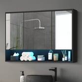 Arbour &amp; Nook Meriden 1200mm LED Mirrored Shaving Cabinet with Open Shelf