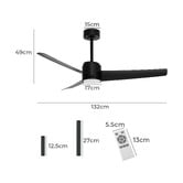Arbour &amp; Nook Keanu 132cm DC Ceiling Fan with LED Light