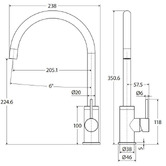 Arbour &amp; Nook Bowen 430mm Granite Kitchen Sink &amp; Mixer Package