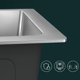 Caspian Cove Maud 810mm Single Stainless Kitchen Sink