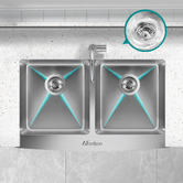 Caspian Cove Maud 810mm Double Stainless Kitchen Sink