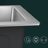 Caspian Cove Maud 810mm Double Stainless Kitchen Sink
