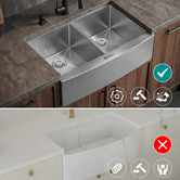Caspian Cove Maud 810mm Double Stainless Kitchen Sink