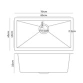 Caspian Cove Wingrave 700mm Single Stainless Steel Kitchen Sink