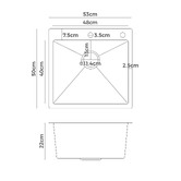 Caspian Cove Wingrave 530mm Single Stainless Steel Kitchen Sink