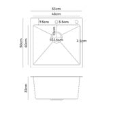 Caspian Cove Wingrave 530mm Single Stainless Steel Kitchen Sink
