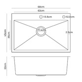 Caspian Cove Costa 680mm Single Stainless Steel Kitchen Sink