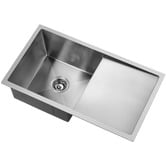 Caspian Cove Kalypso 870mm Single Stainless Steel Kitchen Sink with Drainer