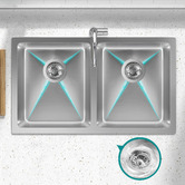 Caspian Cove Agnes 770mm Double Stainless Steel Kitchen Sink
