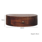 Solid State Studio Hailee Mango Wood Wall-Mounted Bedside Table