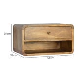 Solid State Studio Kilea Mango Wood Wall-Mounted Bedside Table