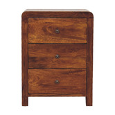 Solid State Studio Dean 3 Drawer Mango Wood Bedside Table