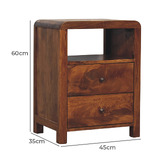 Solid State Studio Dean 2 Drawer Mango Wood Bedside Table